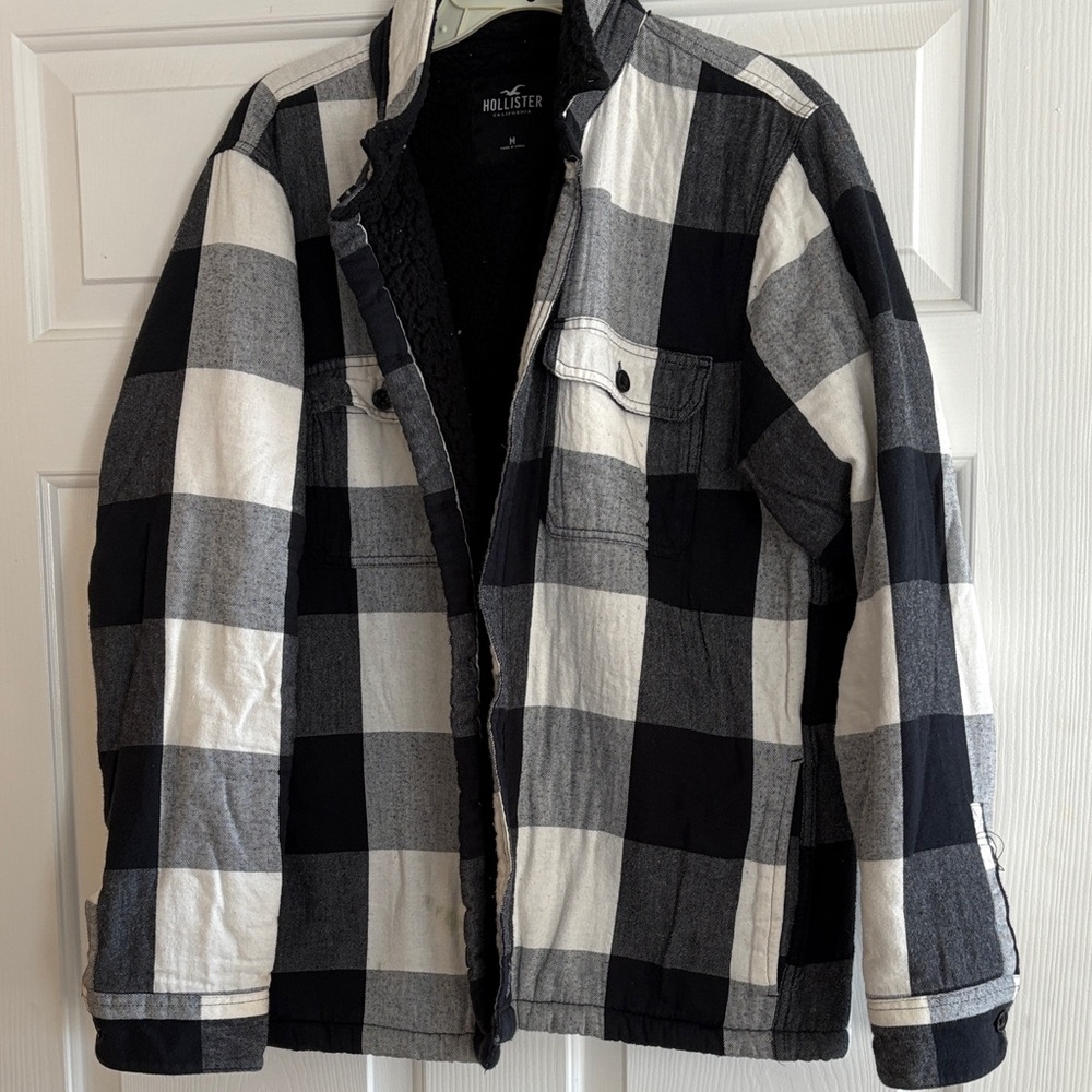 Hollister Black and White Checkered Jacket
